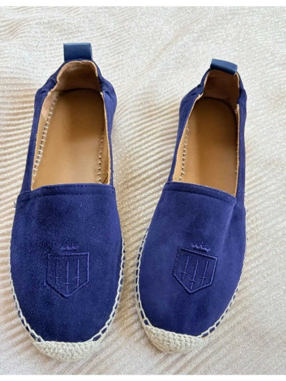 Fairfax & Favor Monaco Flat Espadrille Shoes Navy Blue 39 8
